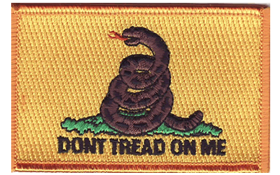 DONT TREAD ON ME GADSDEN FLAG PATCH AMERICAN YELLOW w/ VELCRO
