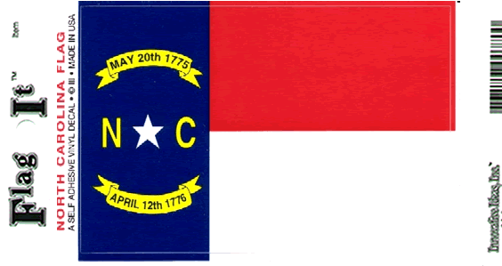 North Carolina Flag Decal Sticker - Durable Vinyl From Flags Unlimited