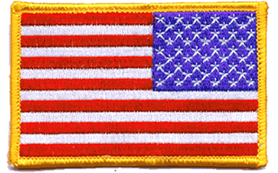 AMERICAN FLAG EMBROIDERED PATCH CAMO BROWN TAN USA US w/ VELCRO® Brand  Fastener 
